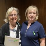 Elizabeth May, Green Party Leader, with Melissa Secord, National Executive Director Celiac Canada